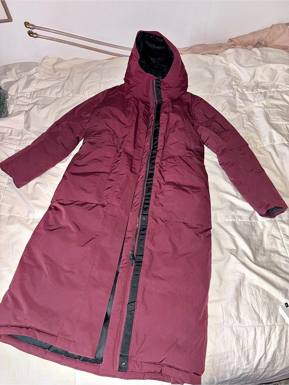lululemon Wunder Puff Long Jacket Burgundy Size 8